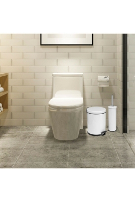 SAS Beyaz Çöp Kovası Wc Fırça Set 2 Li Set 3 Lt - 6