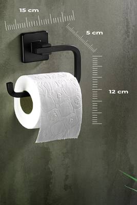 SAS Ömür Boyu Paslanmaz Tuvalet Wc Kağıtlığı Siyah D-004