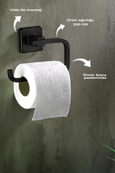 SAS Ömür Boyu Paslanmaz Tuvalet Wc Kağıtlığı Siyah D-004 - Thumbnail