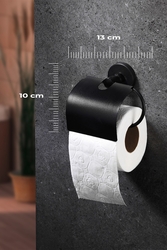 Yapışkanlı Siyah Geniş Kapaklı Tuvalet Kağıtlığı Wc Kağıtlık Tuvalet Kağıdı Askısı MS-001 - Thumbnail